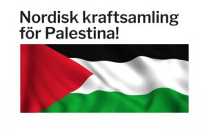 palestinsk flagga med rubrik