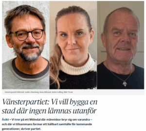 Insändare från en hemsida, med tre porträtt.